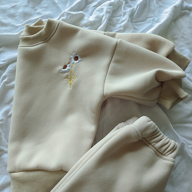 Fleece-lined Embroidery track suit