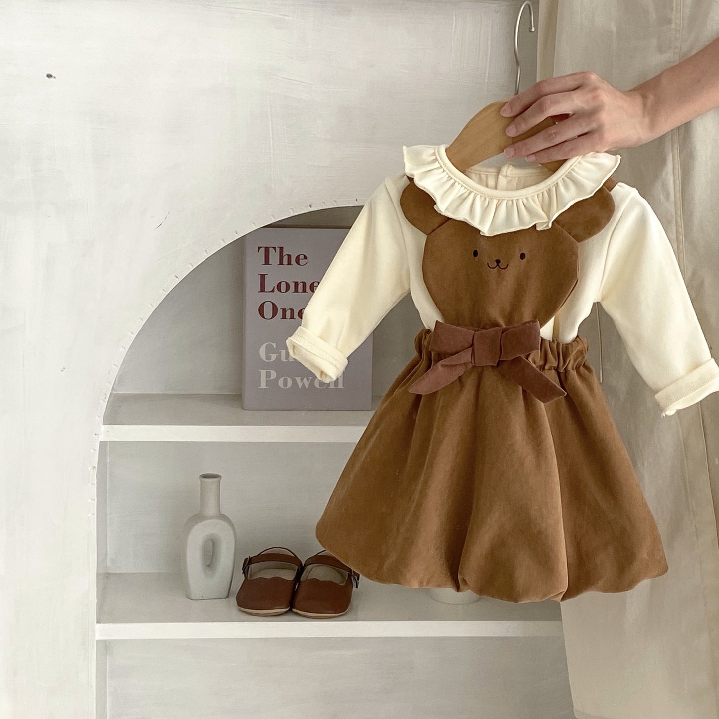 Children's Fungus Ruffled Collar Bottoming Shirt Lantern Skirt