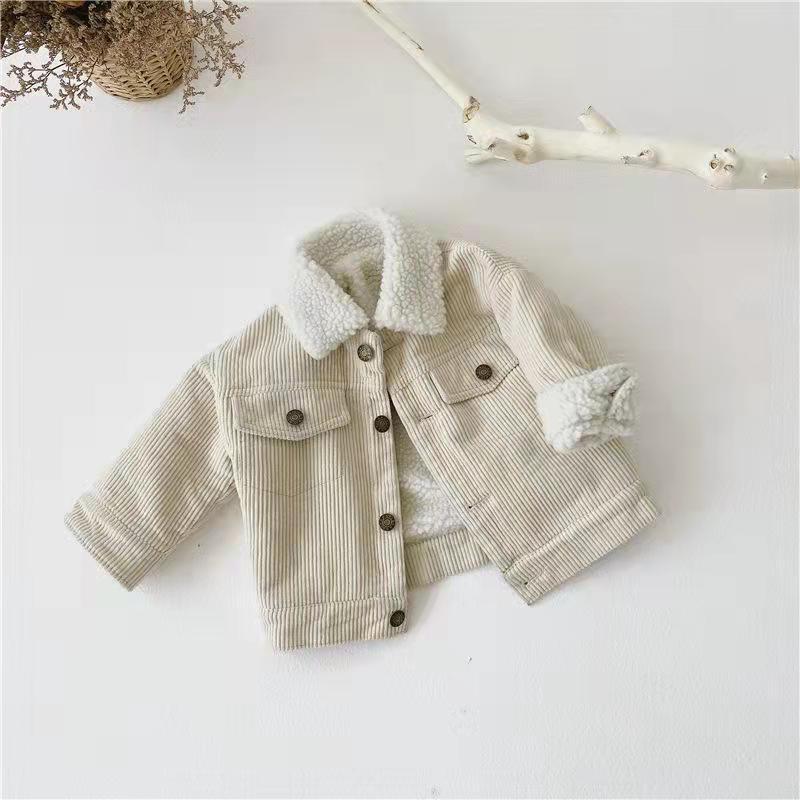 Kids' Overcoat Fleece-lined Thickened Lamb Wool Corduroy Clothes