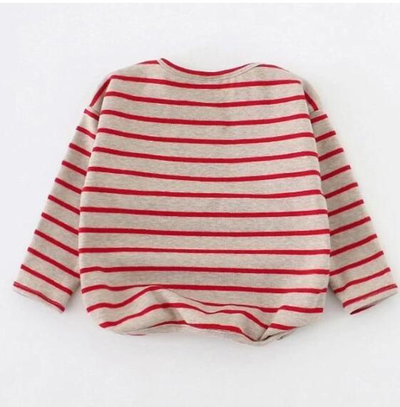 Striped Cotton Long Sleeve T Shirt