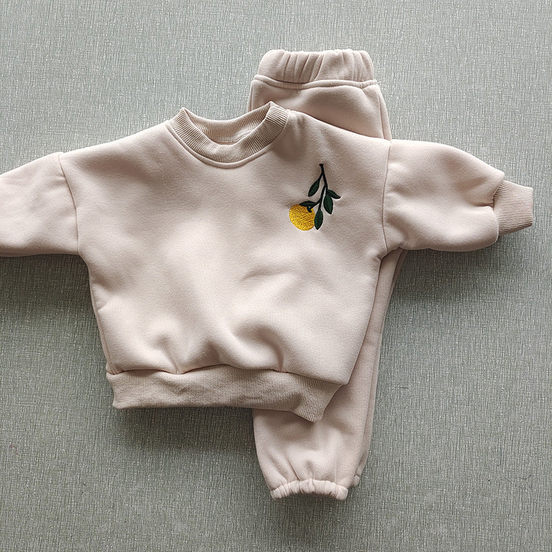 Fleece-lined Embroidery track suit