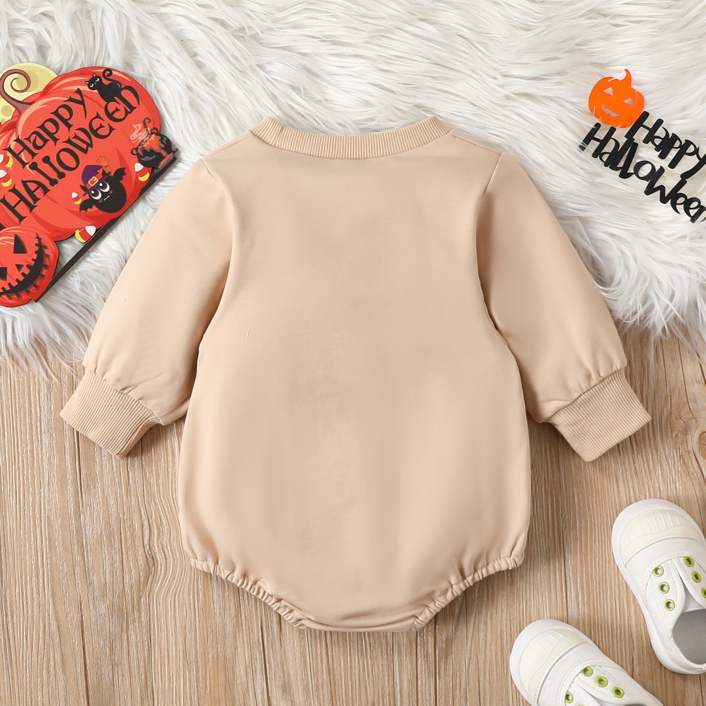 Halloween Pumpkin Alphabet Cartoon Romper Long Sleeve