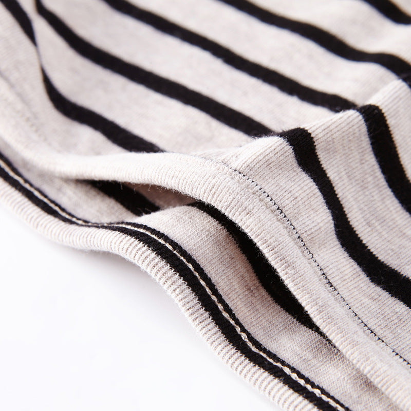 Striped Cotton Long Sleeve T Shirt