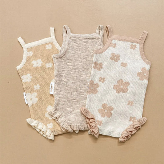 Summer, Autumn And Winter Infant Knitted Wool Sling Triangle Rompers Onesie Baby Girl Jumpsuit Romper