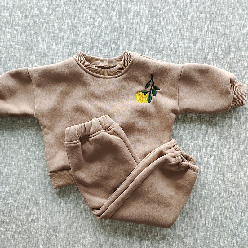 Fleece-lined Embroidery track suit