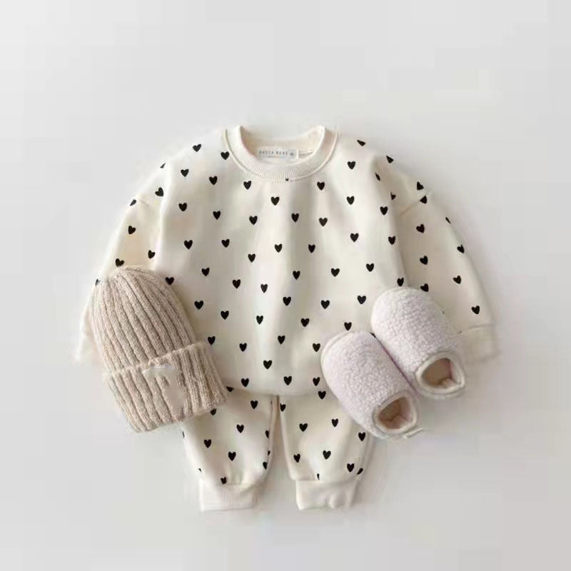 Korean Style Autumn And Winter Infant Children's Wear Cotton Sweater Casual Suit