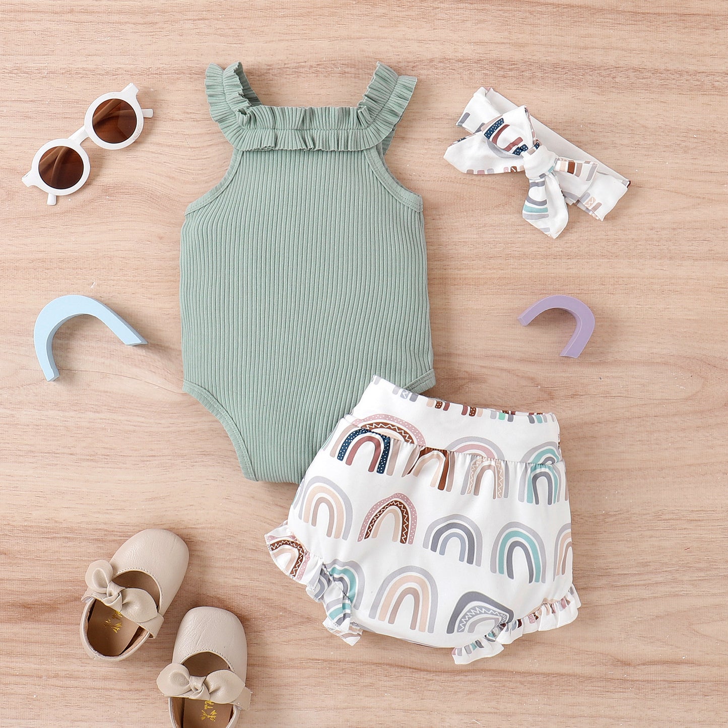 Vest Onesie Shorts Two-piece European And American Three-piece Suit