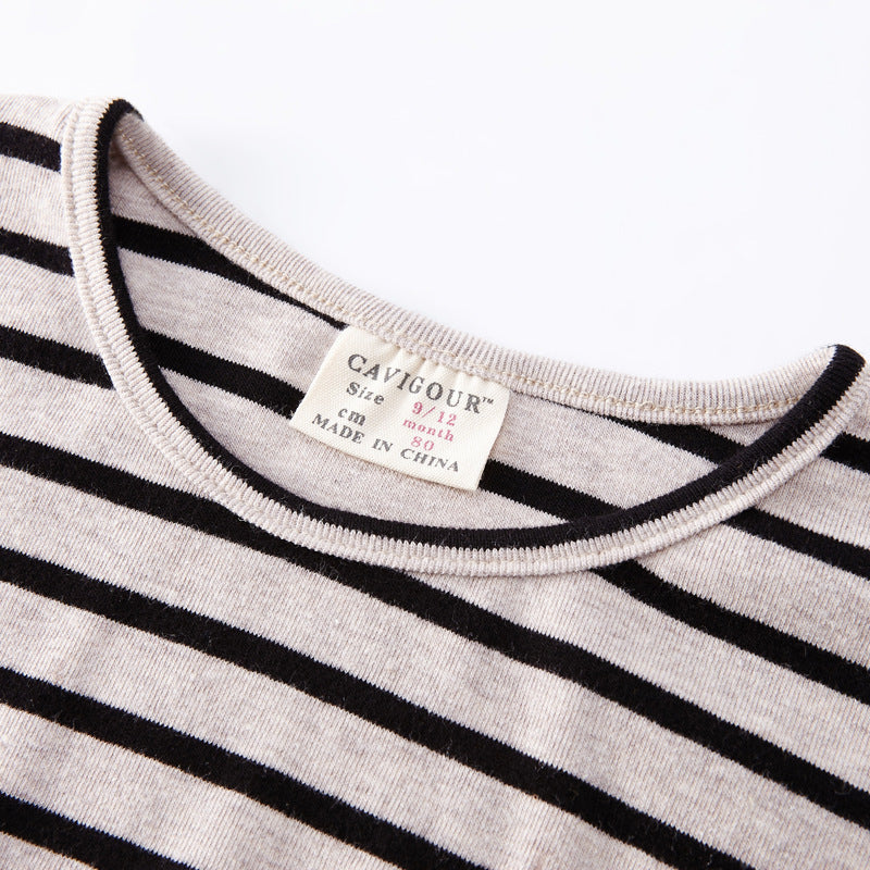 Striped Cotton Long Sleeve T Shirt