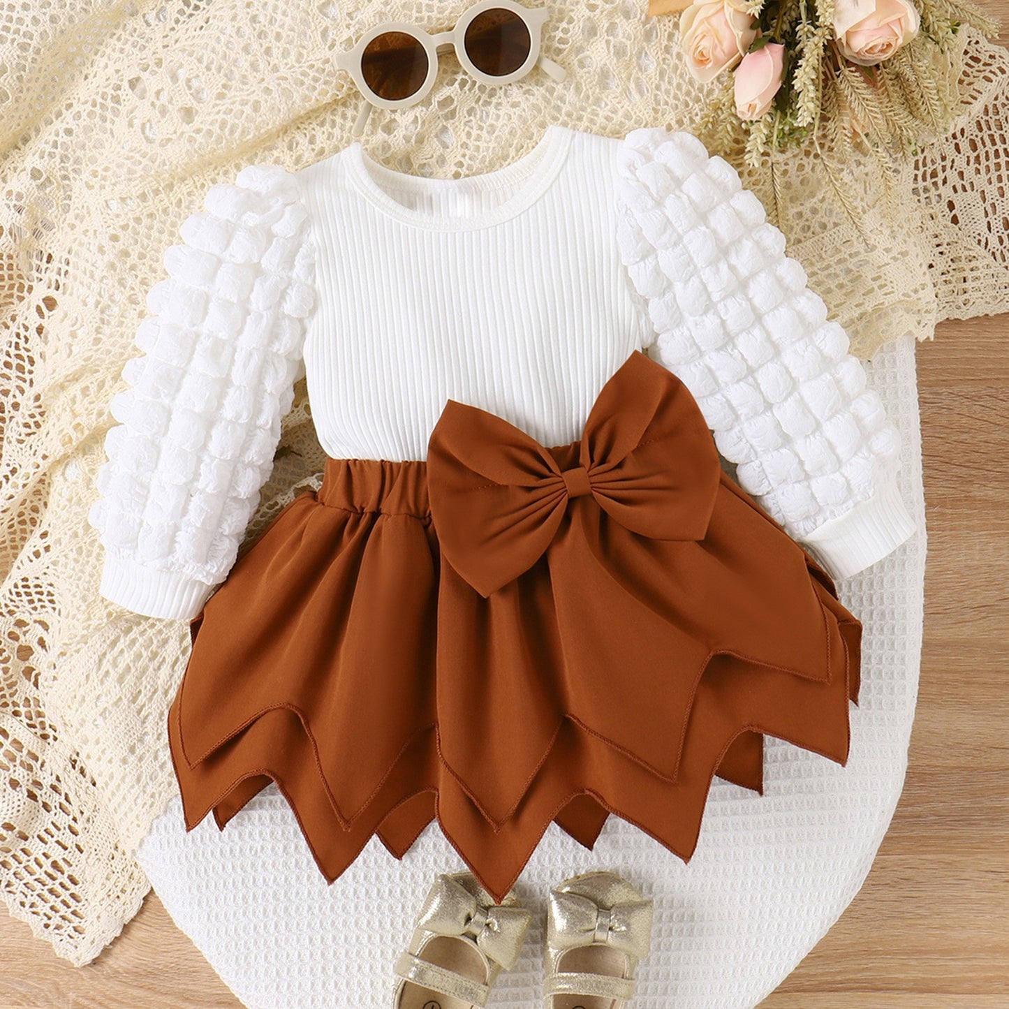 Fashion Irregular Skirt For Girls Suit