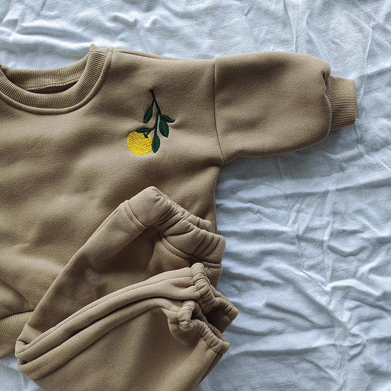 Fleece-lined Embroidery track suit