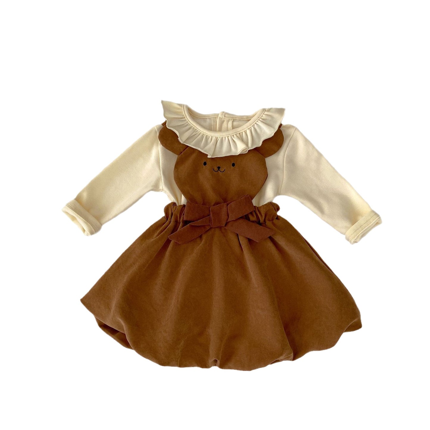 Children's Fungus Ruffled Collar Bottoming Shirt Lantern Skirt