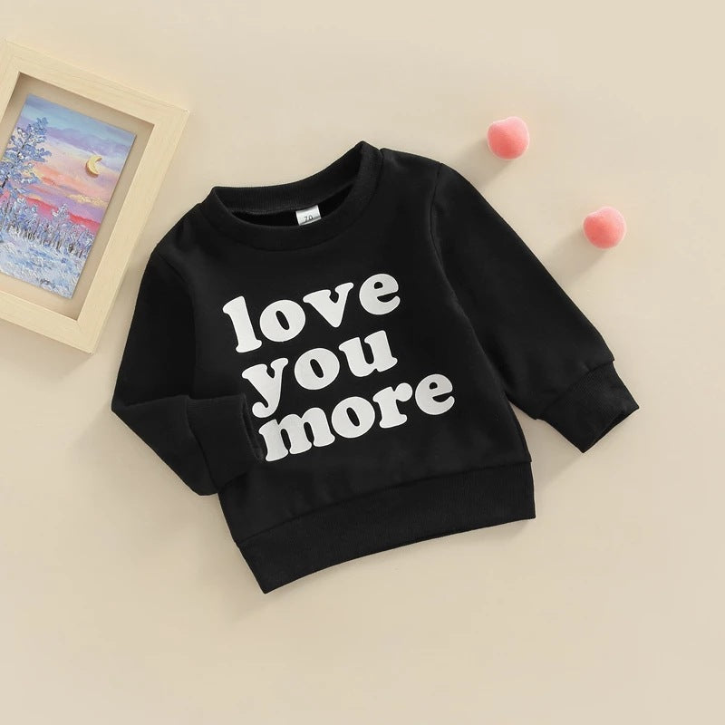 Infants And Toddlers Casual Letters Long-sleeved T-shirt Sweatshirt