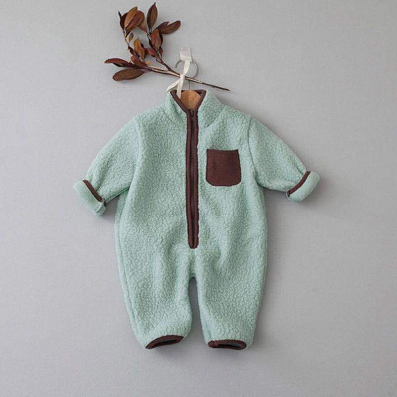 Winter Children's Warm Berber Fleece Jumpsuit