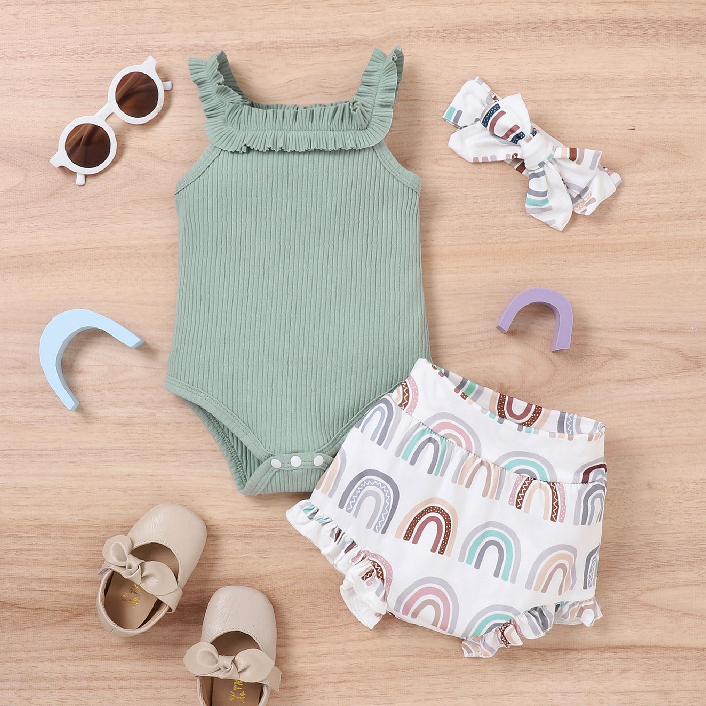 Vest Onesie Shorts Two-piece European And American Three-piece Suit