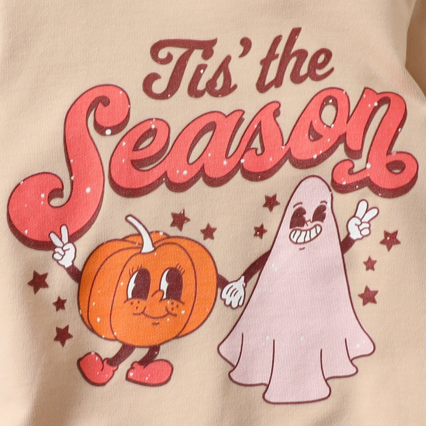 Halloween Pumpkin Alphabet Cartoon Romper Long Sleeve