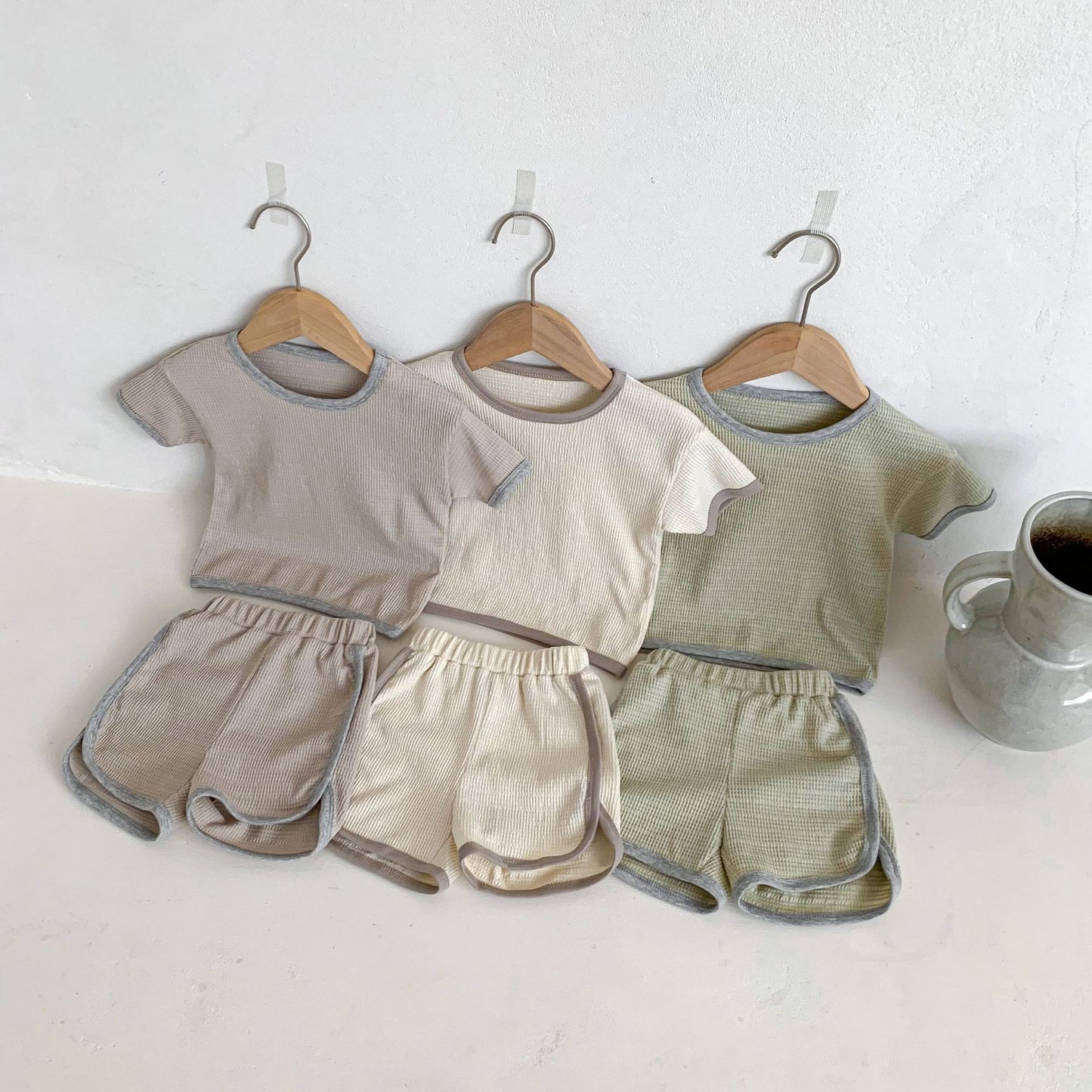 Two-piece Summer Cotton Shorts For Boys And Girls