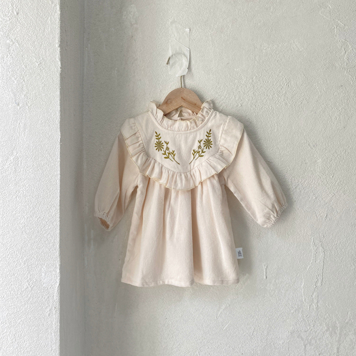 Brushed Embroidery Flower Girl's Dress