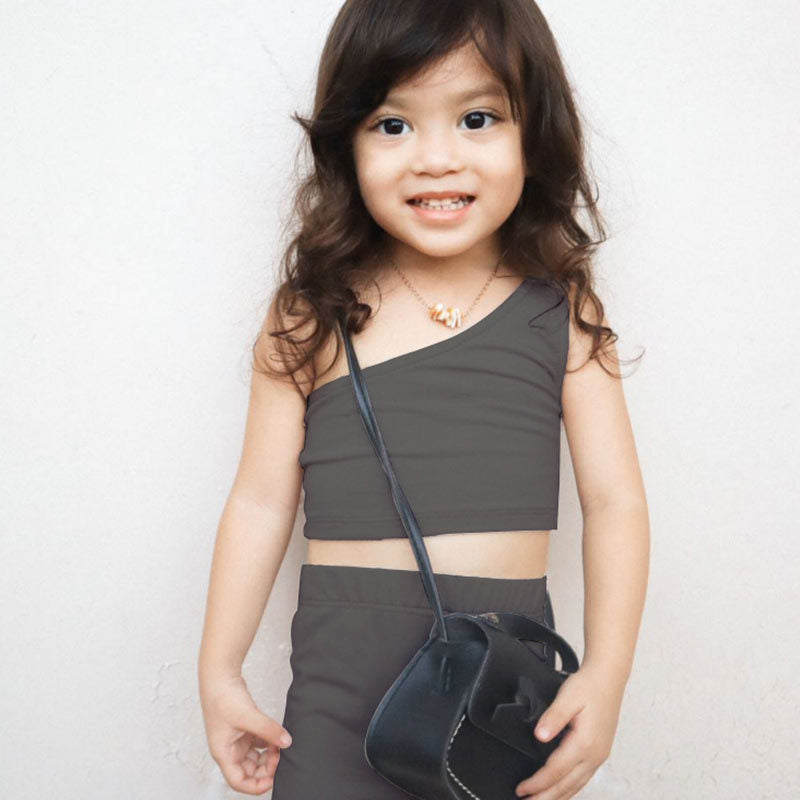 Toddler Sleeveless Off Shoulder Top Shorts Set