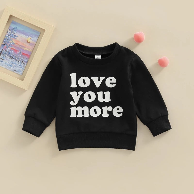 Infants And Toddlers Casual Letters Long-sleeved T-shirt Sweatshirt