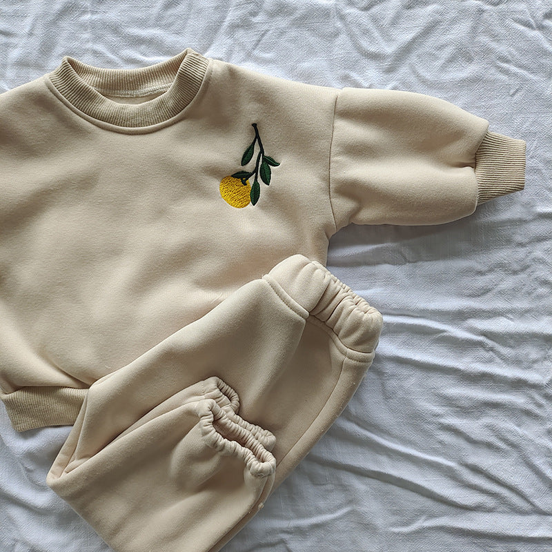 Fleece-lined Embroidery track suit