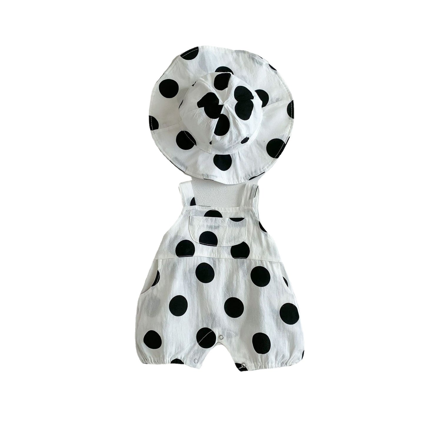 POLKA DOT Overalls Jumpsuit With Hat