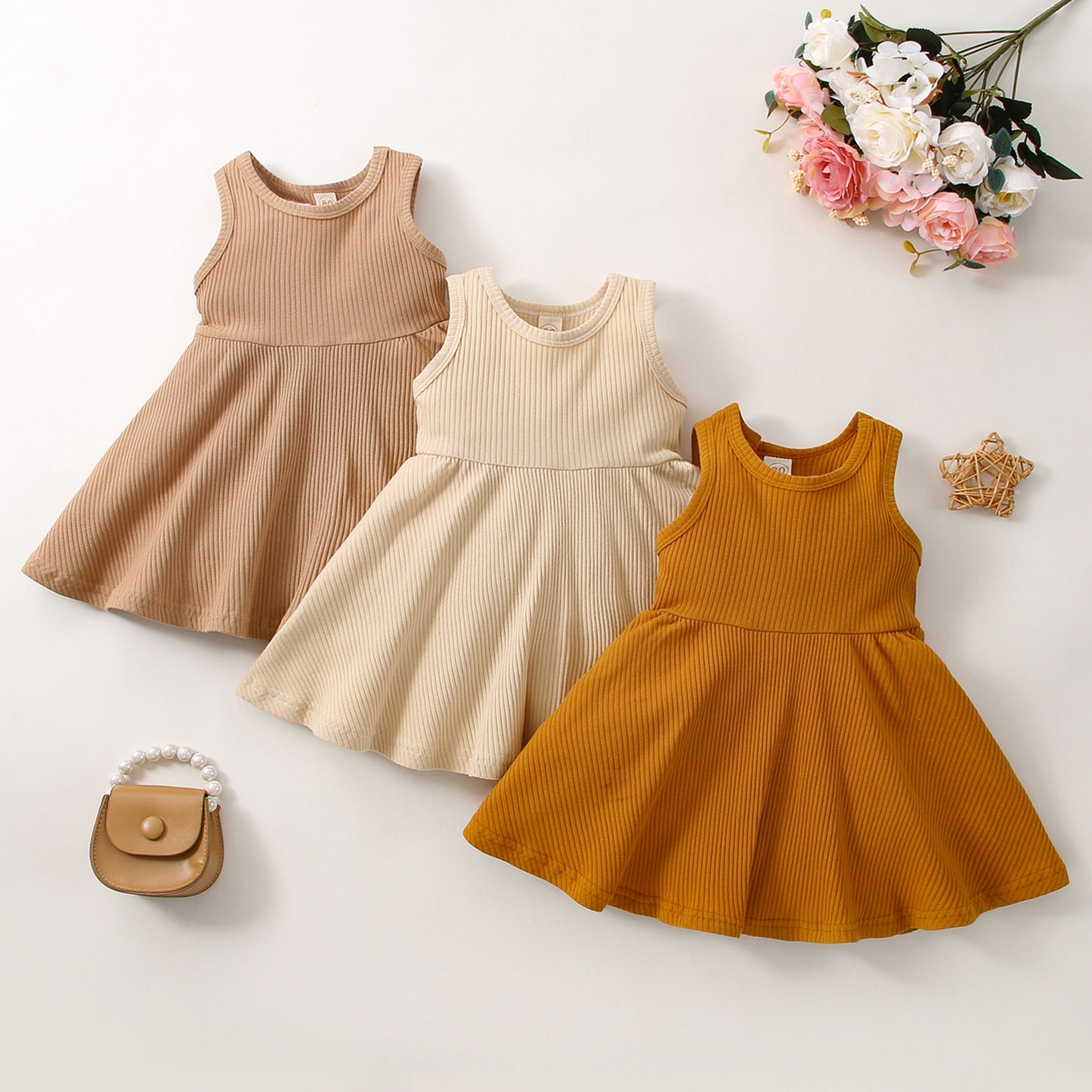 Round Neck Cotton Vest Summer Girls' Dress