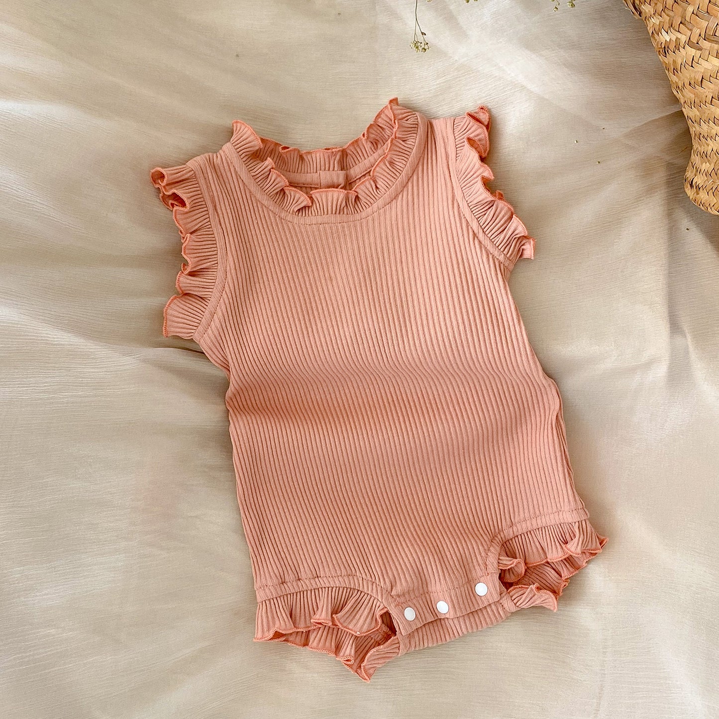 Drawstring Bottom-enlarged Pants Romper Suit