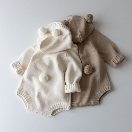 Ins Style Bear Shape Children's Knitted Sweater Baby Jumpsuits