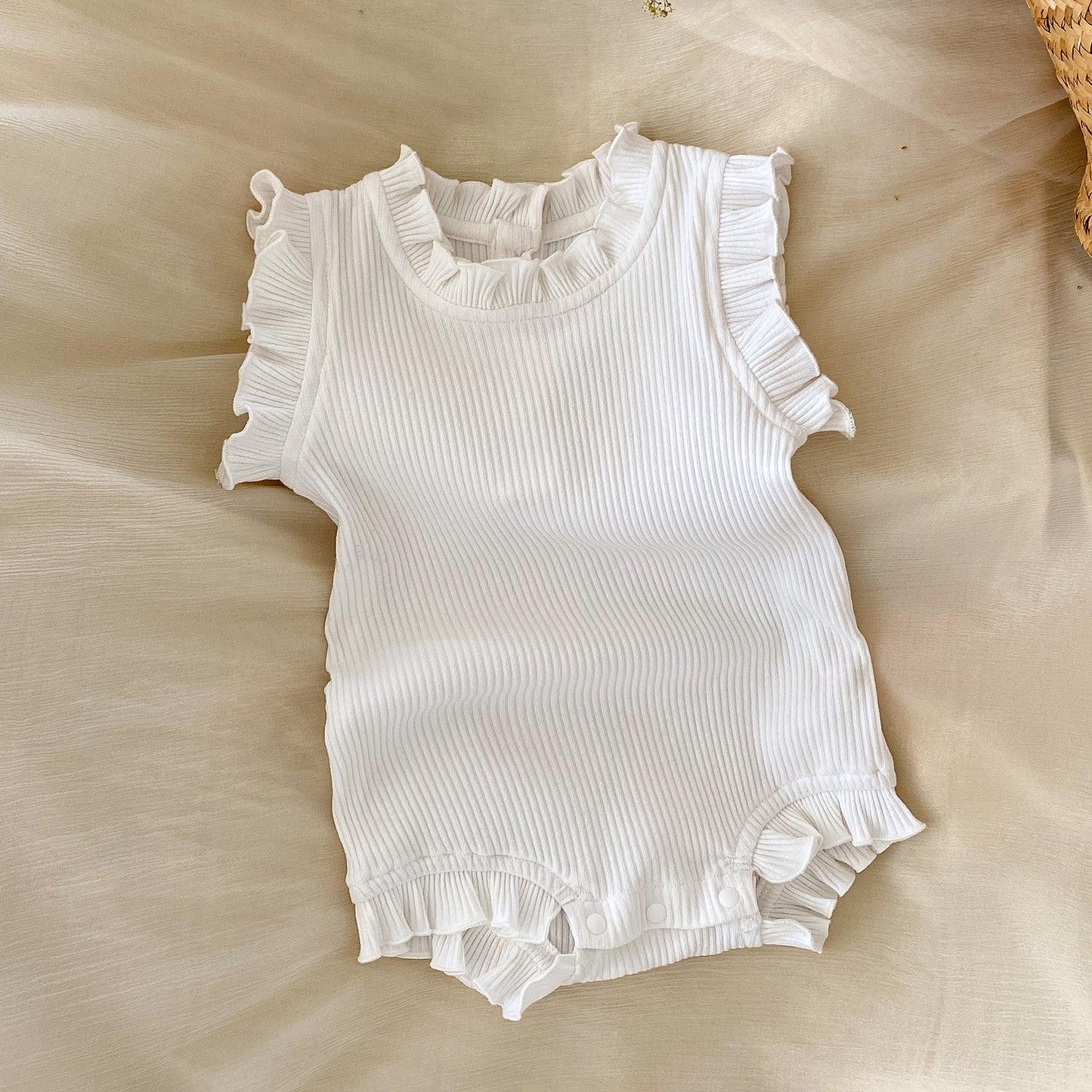 Drawstring Bottom-enlarged Pants Romper Suit