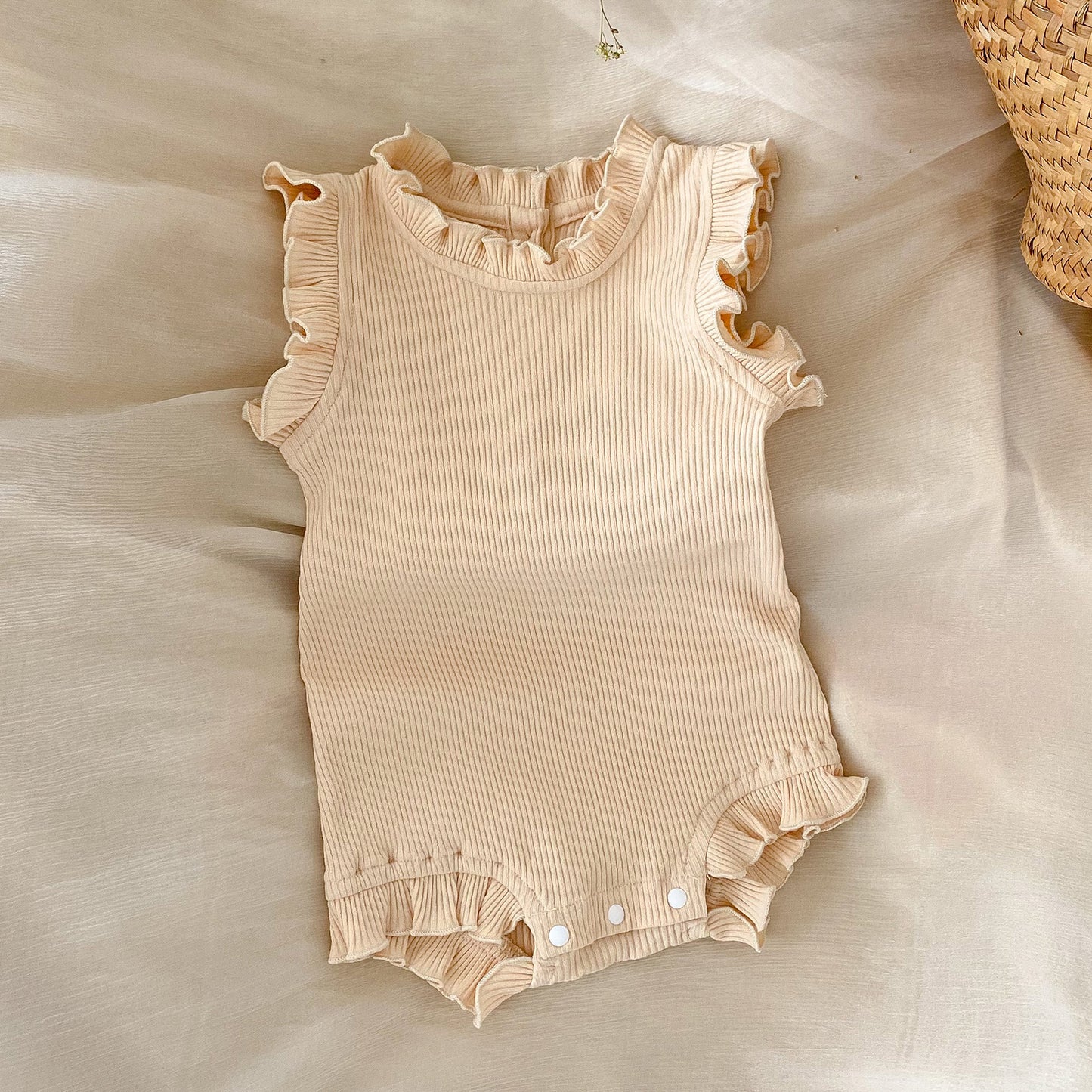 Drawstring Bottom-enlarged Pants Romper Suit