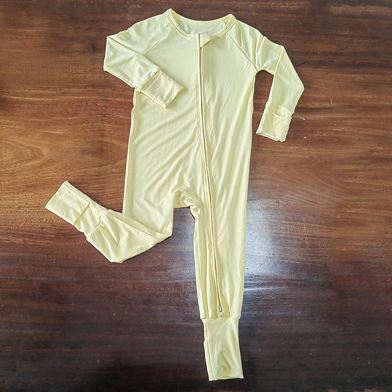 Solid Color Baby's Romper Bamboo Fiber Romper