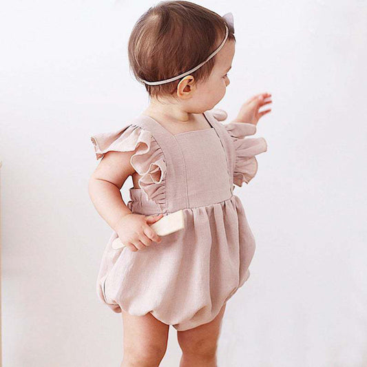 Flounced Sleeve  Romper