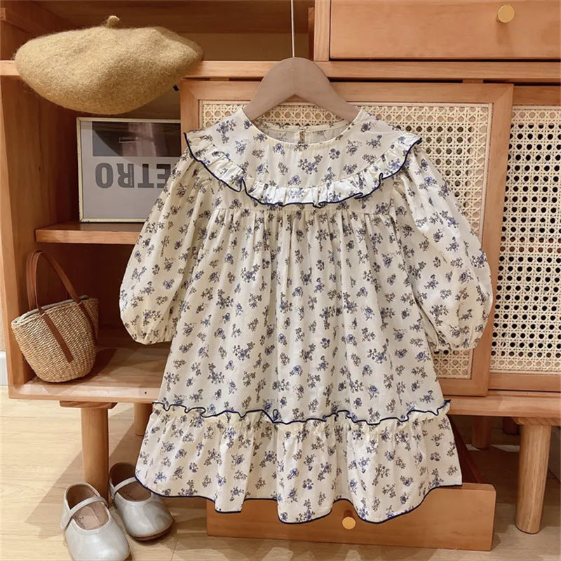 Girls' Long Sleeve Floral Dress