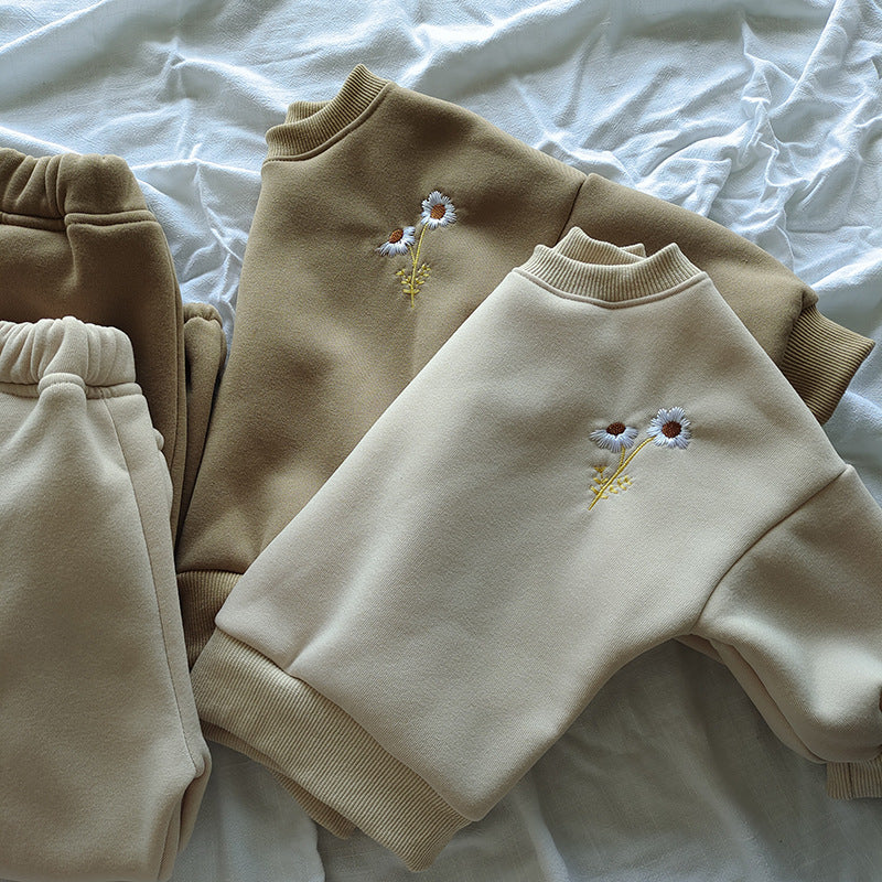 Fleece-lined Embroidery track suit