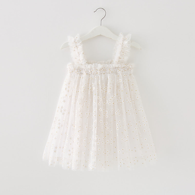 Summer Girls' Sweet Spaghetti-strap Gauze Skirt