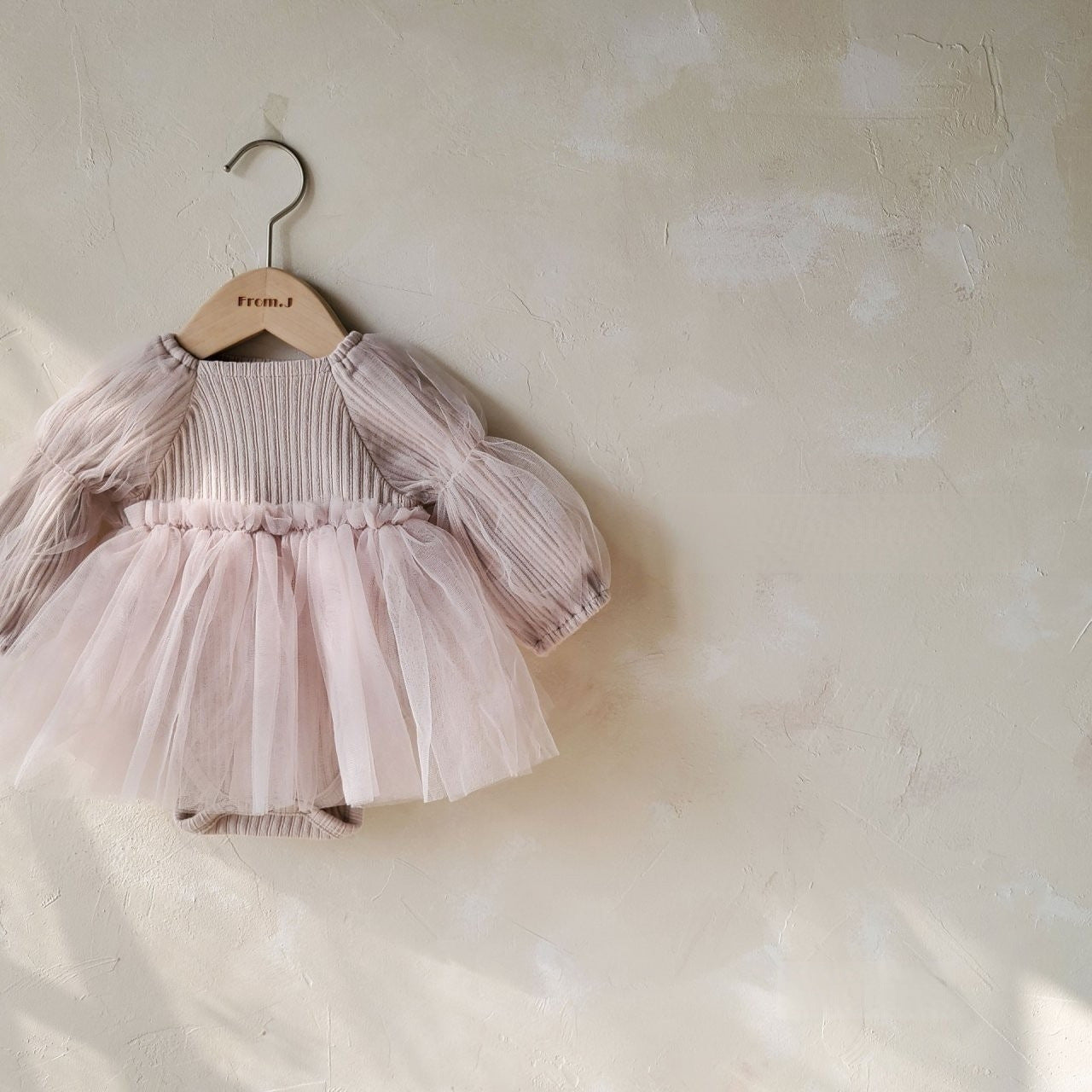 Infant Mesh Puff Sleeve Princess Dress