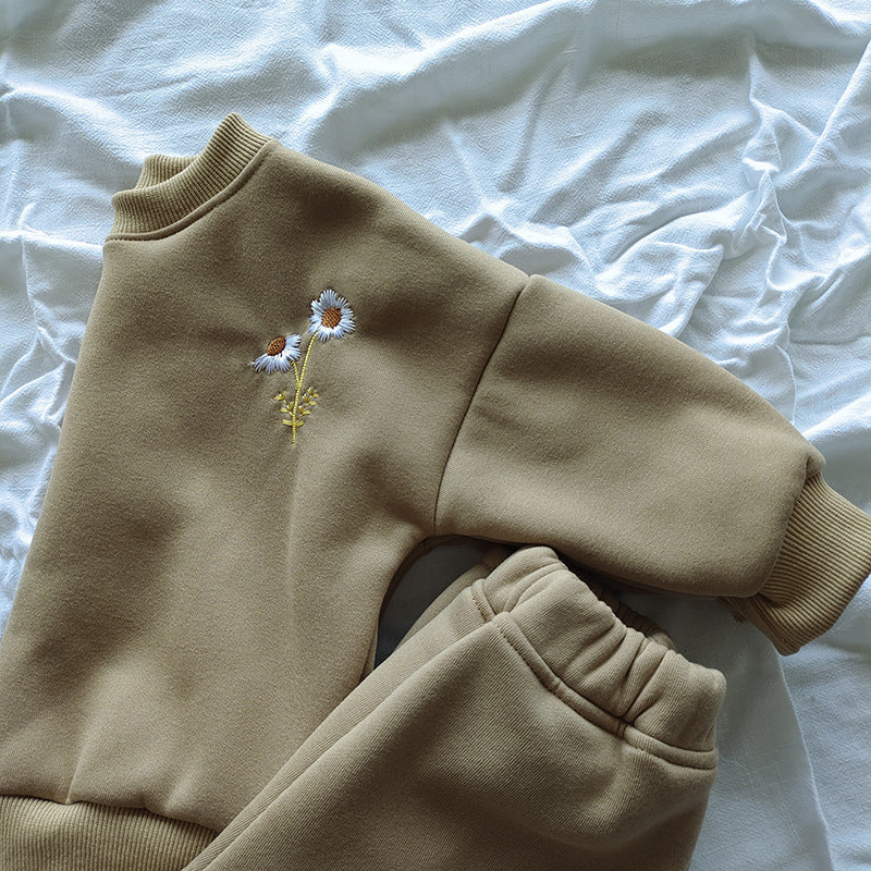 Fleece-lined Embroidery track suit