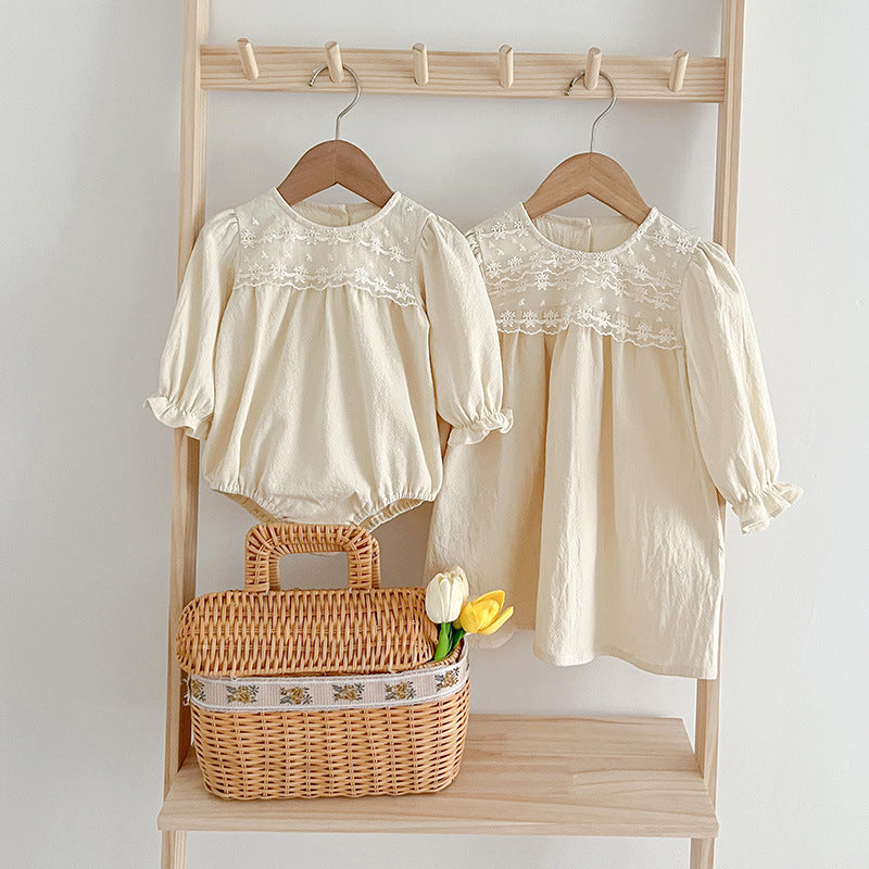 Baby Lace Lace Stand Collar Jumpsuit Girl Dress