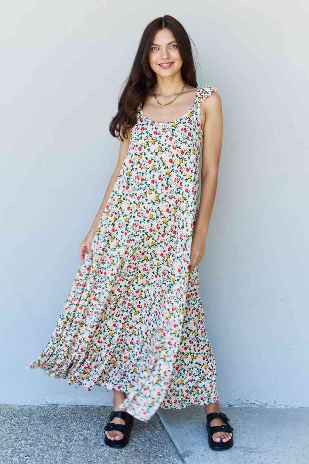 In The Garden Ruffle Floral Maxi