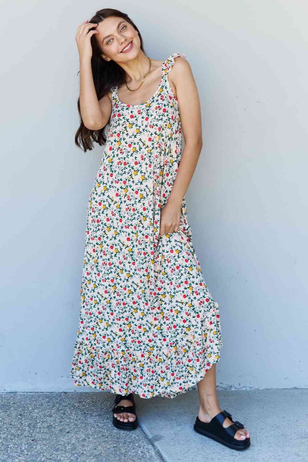 In The Garden Ruffle Floral Maxi