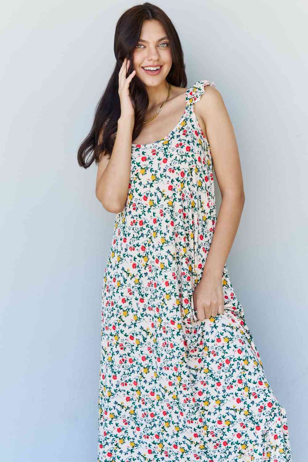 In The Garden Ruffle Floral Maxi