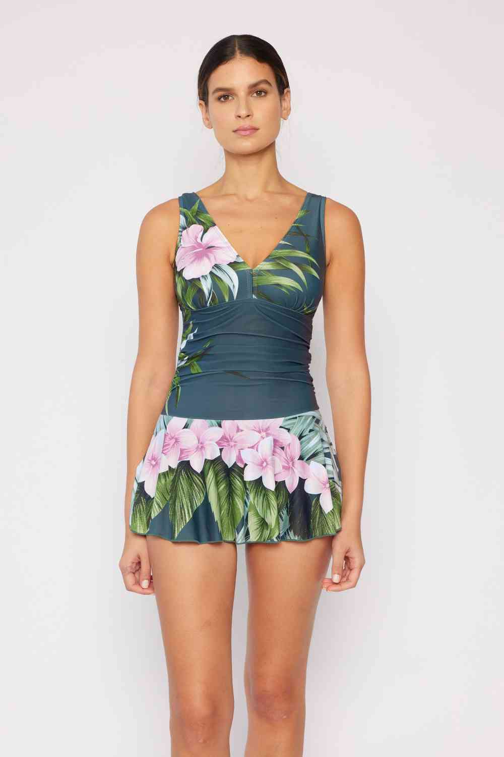 Marina West Swim Full Size Clear Waters Swim Dress in Aloha Forest